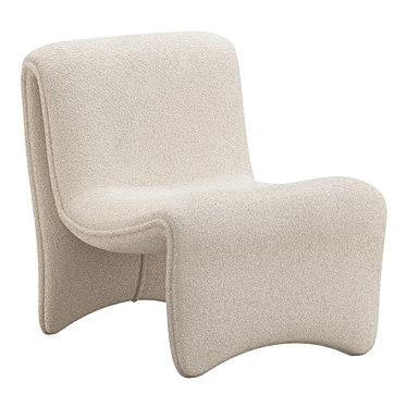 Plush Shearling Chair, Cardiff Cream 3D model image 1 