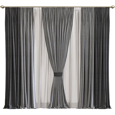 Origami-inspired Curtain Design 3D model image 1 