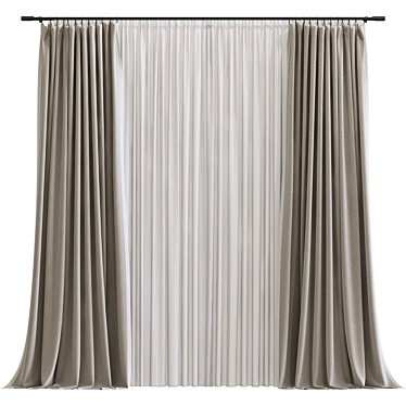 Refined Curtain Design Mesh 3D model image 1 