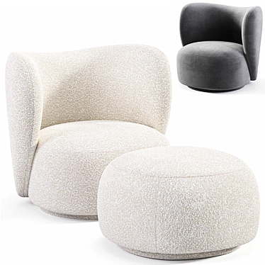 Rico Boucle Lounge Chair: Modern Comfort 3D model image 1 