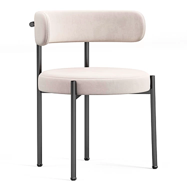 Chic Bouclé Ivory Dining Chair 3D model image 1 