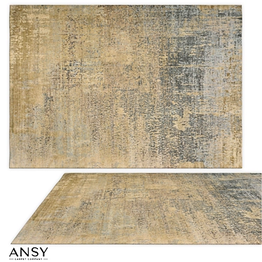 Handmade Wool Silk Rug Urban Design 3D model image 1 