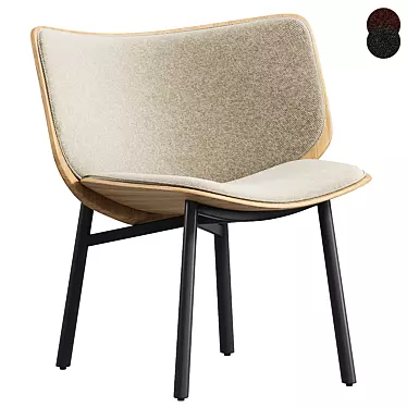 Chic Modern Fabric Easy Chair 3D model image 1 