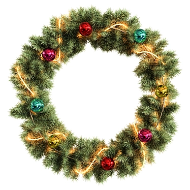 Festive Christmas Wreath Decor 3D model image 1 