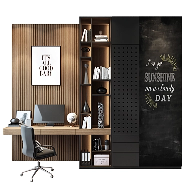  Modern Home Office Furniture Set 3D model image 1 