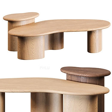 Phlu Oak Coffee Side Tables 3D model image 1 