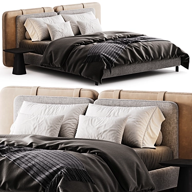 Luxurious Minotti Tatlin Soft Bed 3D model image 1 