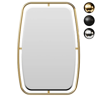 Sleek Modern Wall Mirror 3D model image 1 