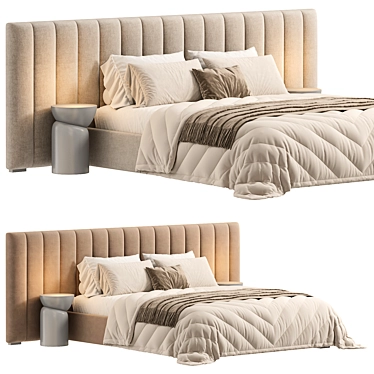 Elegant Vivian Bedframe Design 3D model image 1 