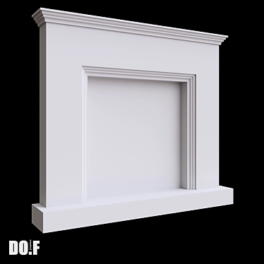 Customizable Gypsum Fireplace Portal 3D model image 1 