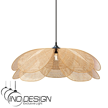 Ethnic Rattan Pendant Light 3D model image 1 