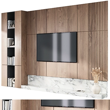 Modern TV Wall Decor Set 3D model image 1 