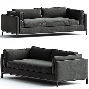 Modern Charcoal Sofa Stylish Design 3D model image 1 