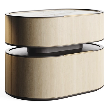 Luxury Fjord Veneer Bedside Table 3D model image 1 