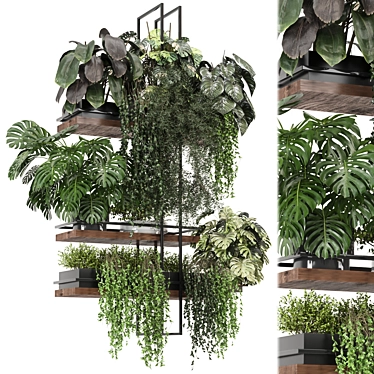 Metal Box Hanging Plant Set 3D model image 1 