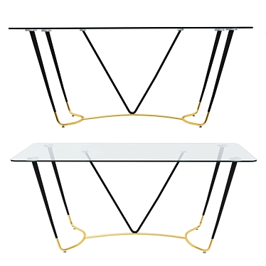 Modern Transparent Dining Table 1800mm 3D model image 1 