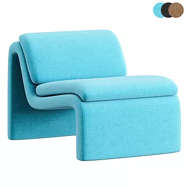 Modern Curved Chair: Sleek Design 3D model image 1 