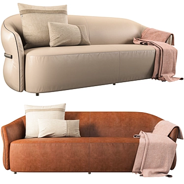 Butterfly Design 3-Seater Sofa 3D model image 1 