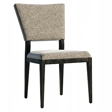 Gray Upholstered Dining Chair, Modern 3D model image 1 