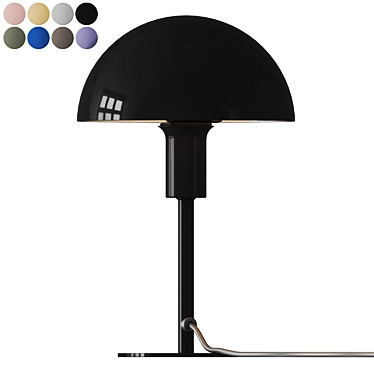 Minimalist Black Metal Table Lamp 3D model image 1 