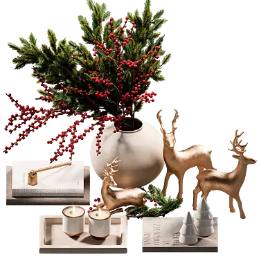 New Year Decor Set 3D model image 1 