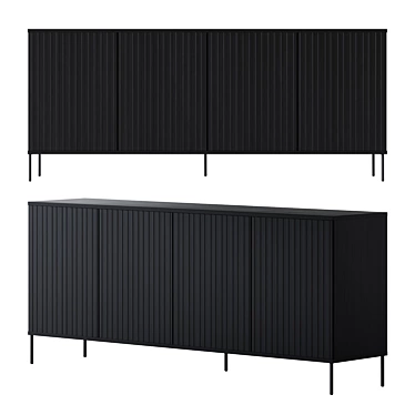 Elegant New Gravure Black Sideboard 3D model image 1 