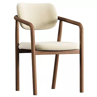 Elegant Beige Dining Chair 3D model image 1 