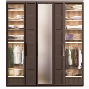 Modern Wardrobe Composition White(Beige) 3D model image 1 