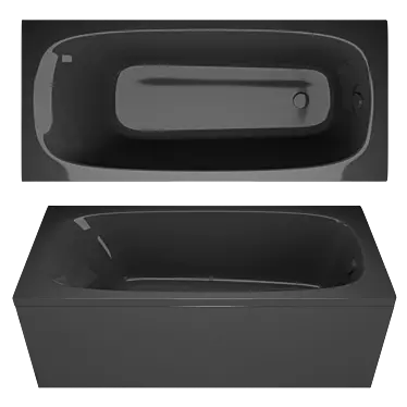 Elegant Gray Matte Acrylic Bathtub 3D model image 1 