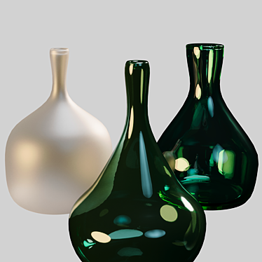 Elegant Set of Decorative Vases 3D model image 1 