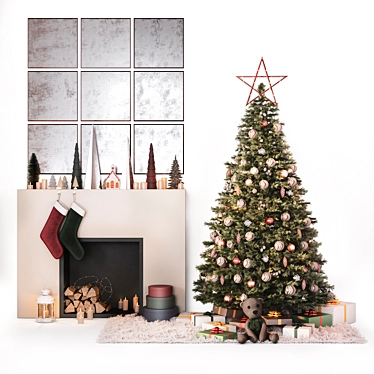 Festive Tree Model with Decor 3D model image 1 