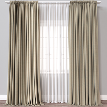 Modern 3D Curtain Model renditions. 3D model image 1 