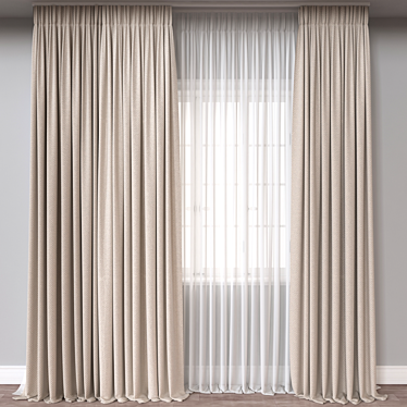 Title: Window Curtain 3D Model 3D model image 1 