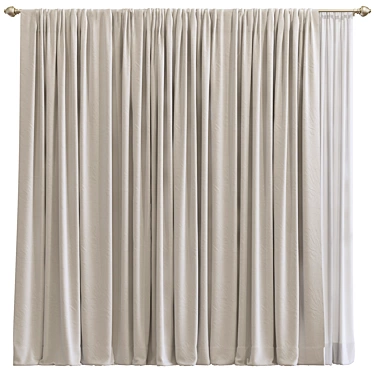  Textured Curtain Fabric Design 3D model image 1 