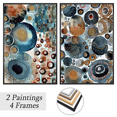 Modern Art Frame Collection Set 3D model image 1 