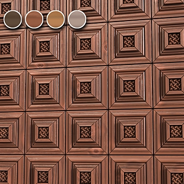 PBR Wooden Wall Panel Texture 3D model image 1 