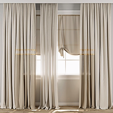  Vintage Curtain 3D Model 3D model image 1 