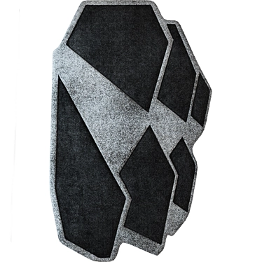 Geometrical Grey Polygonal Rug 3D model image 1 