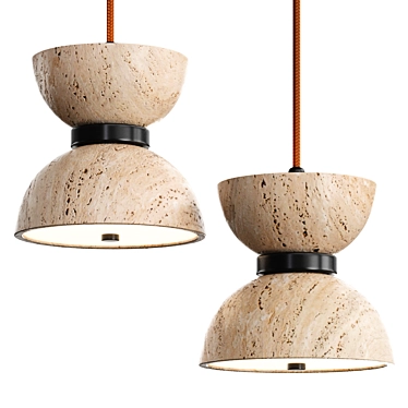 Travertine Pendant Light RANDOLF 3D model image 1 