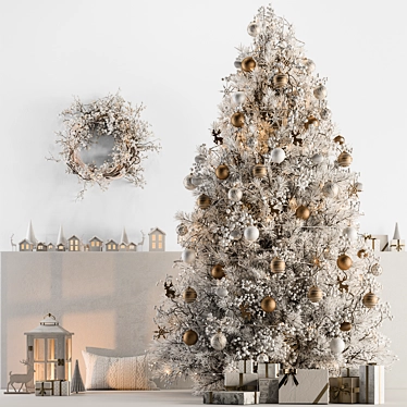Festive Christmas Tree Decor Set 3D model image 1 