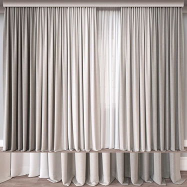  Designer Curtain 3D Model 3D model image 1 