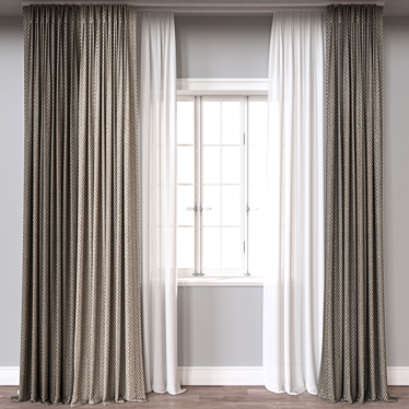 Versatile 3D Curtain Model 3D model image 1 