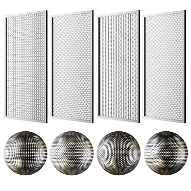 Customizable Decorative Grille Set 3D model image 1 