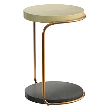 Bronze Patina Finish Mid-Century Side Table 3D model image 1 