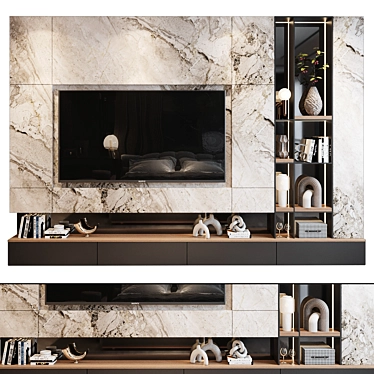 Modern TV Wall Shelf Organizer 3D model image 1 