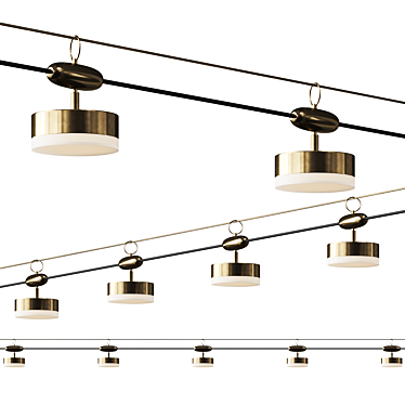 LED Outdoor Pendant Lamp System 3D model image 1 