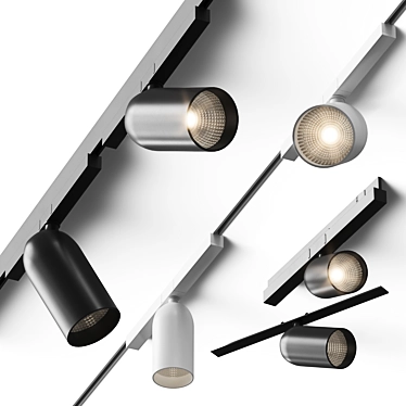 Sleek Aluminum Track-light Fixture 3D model image 1 