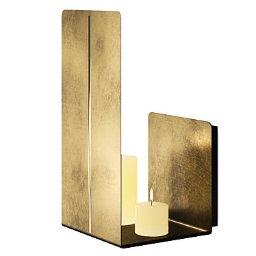 Brass Wall Mounted Candle Holder 3D model image 1 