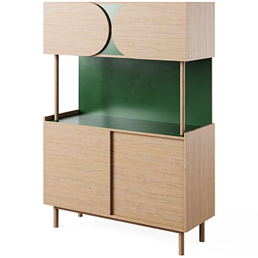 Quillan Formica Oak Sideboard 175cm 3D model image 1 