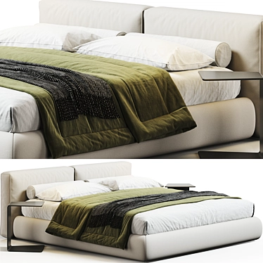 Modern Boucle Bed for Bedroom 3D model image 1 